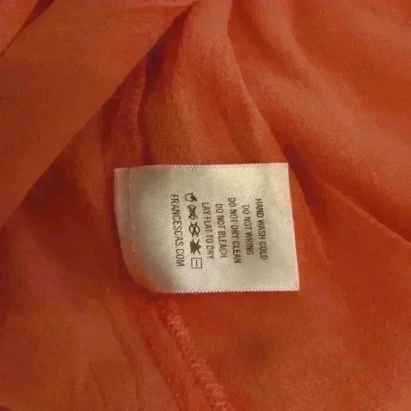 Alya Bright Peach Coral Sleeved Button Down Top Blouse XLarge - Picture 6 of 6